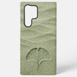 Funda Para Samsung Galaxy S22 Ultra Sage Green Sand Ginkgo Leaf Zen