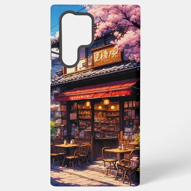 Funda Para Samsung Galaxy Sakura Kissa - Café Flor de Cerezo (Reverso )