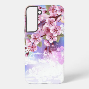 Funda Para Samsung Galaxy S22+ Sakura rosa sobre fondo de pintura