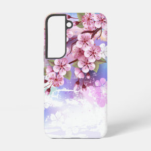 Funda Para Samsung Galaxy S22 Sakura rosa sobre fondo de pintura