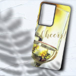 Funda Para Samsung Galaxy S21 Ultra Saludos Glass Blanco Bokeh Golden Wine<br><div class="desc">El diseño de este estuche de teléfono de moda incluye una copa de vino blanco y un fondo de bokeh dorado. Personalice el texto,  quite el texto o edite utilizando la herramienta de diseño para seleccionar el estilo de fuente,  el tamaño o el color que desee.</div>