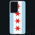 Funda Para Samsung Galaxy S21 Ultra Samsung Galaxy S21 Bandera Ultra Funda de Chicago<br><div class="desc">Eleva tu Samsung Galaxy S21 Ultra con nuestra exclusiva cubierta telefónica con la bandera de Chicago! Diseñada con precisión, esta portada muestra orgullosamente los elementos icónicos de la bandera de Chicago. El diseño presenta cuatro estrellas rojas que representan eventos históricos: Fort Dearborn, el Gran Fuego de Chicago, la Exposición Colombiana...</div>