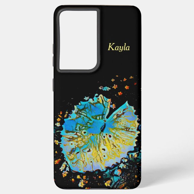 Funda Para Samsung Galaxy Samsung S21 Ultra Funda Water Lily Pod con negro (Reverso )