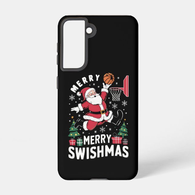 Funda Para Samsung Galaxy Santa Navidades de Feliz Swishmas Jugando Balonces (Reverso )