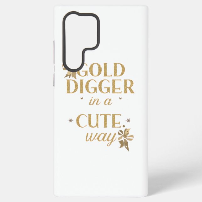 Funda Para Samsung Galaxy Sassy Gold Typography with Floral Bows (Reverso )