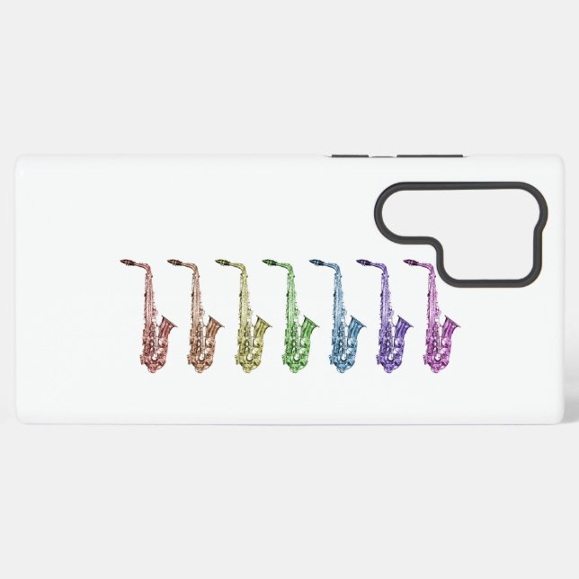 Funda Para Samsung Galaxy Saxofón Alto Arcoíris (Reverso Horizontal)
