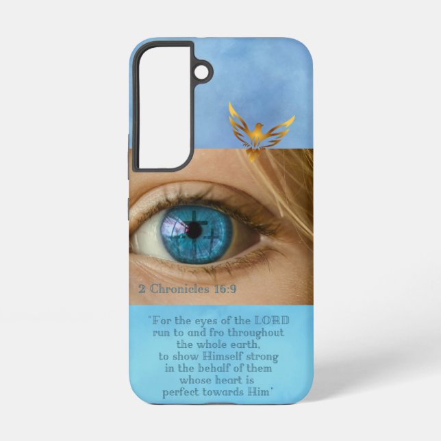 Funda Para Samsung Galaxy Scripture Blue Sky Calvary Crosses Gold Dove (Reverso )