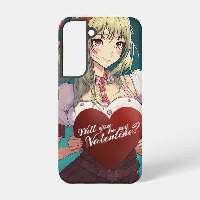 Funda Para Samsung Galaxy Sé mi San Valentín al estilo manga 33893 (Reverso )