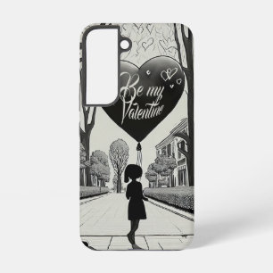 Funda Para Samsung Galaxy S22 Sé mi San Valentín en estilo manga monocromo 1617