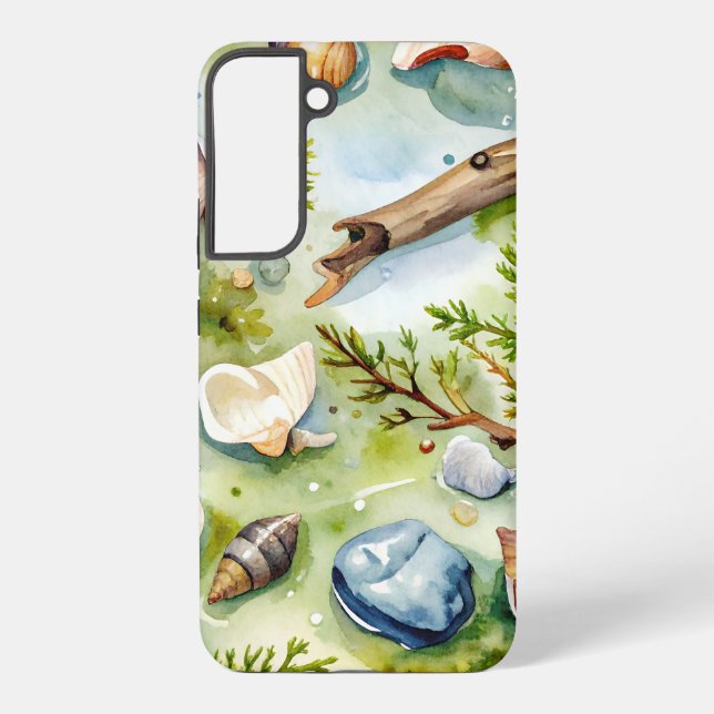 Funda Para Samsung Galaxy Seashell Watercolor Nature (Reverso )