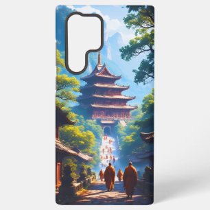 Funda Para Samsung Galaxy S22 Ultra Sendero de la Pagoda Mística al Amanecer