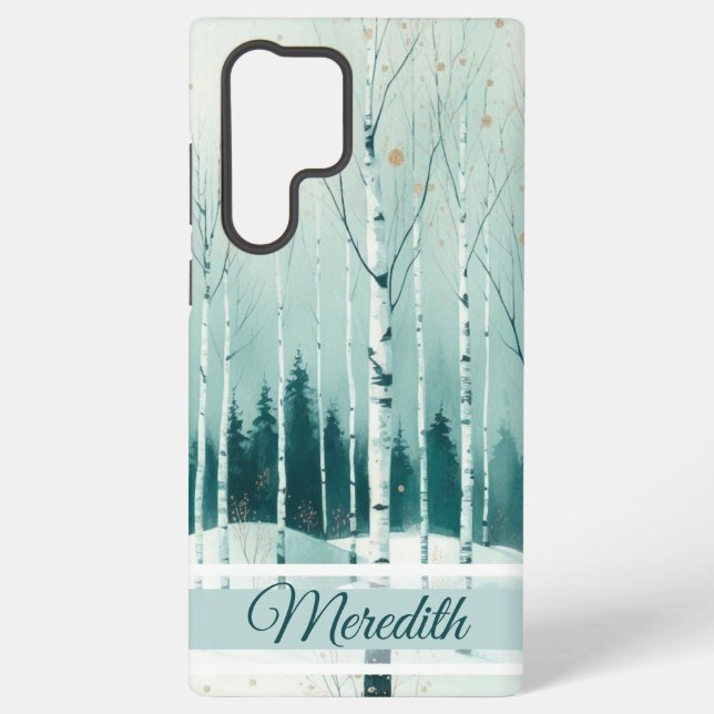 Funda Para Samsung Galaxy Serene Winter Birch Forest (Reverso )