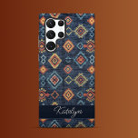Funda Para Samsung Galaxy S22 Ultra Serenidad bohemia<br><div class="desc">Mejora tu teléfono Samsung con nuestro Funda de Serenity Western Samsung. Los tonos mudos de azul oscuro, naranja quemado, amarillo y beige en este patrón angustiado en un fondo azul aportan un toque de encanto bohemio, occidental o vaquero a tu equipo. Este funda está diseñado para un ajuste suave, ofreciendo...</div>