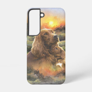 Funda Para Samsung Galaxy S22 Setter irlandés con cachorro