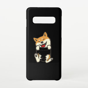 Funda Para Samsung Galaxy S10 Shiba en un bolsillo Diseño de perros de corte