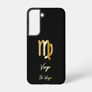 Funda Para Samsung Galaxy S22 Signo zodiacal Virgo, negro y dorado
