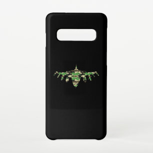 Funda Para Samsung Galaxy S10 Silhouett de aviones de combate de caza de camufla