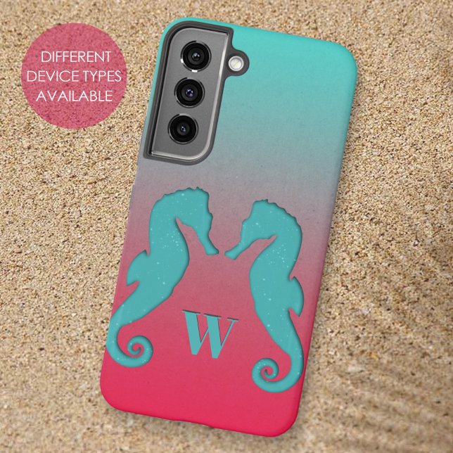 Funda Para Samsung Galaxy Silhouettes de caballito de mar Monograma simple n (Subido por el creador)