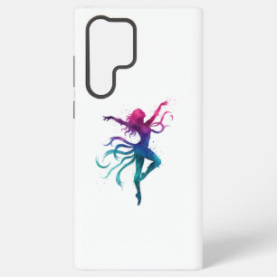 Funda Para Samsung Galaxy S22 Ultra Silueta de baile colorido - acuarela vibrante E