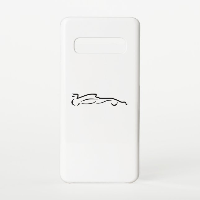 Funda Para Samsung Galaxy Silueta de dibujo de línea de carro de carrera (Reverso)