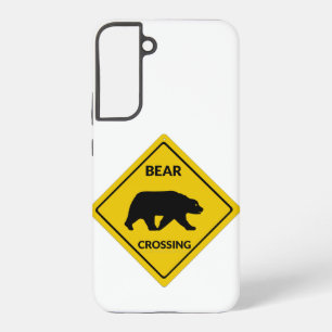 Funda Para Samsung Galaxy S22+ silueta de oso en la señal de cruce de osos de Sli