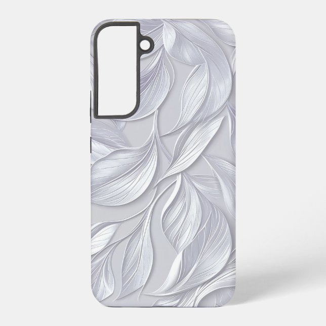 Funda Para Samsung Galaxy Silver Leaf Elegant Pattern (Reverso )