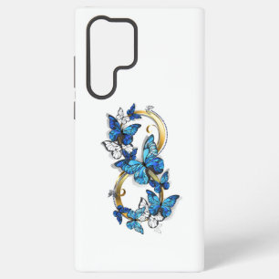Funda Para Samsung Galaxy S22 Ultra Símbolo infinito de mariposas Morpho azules