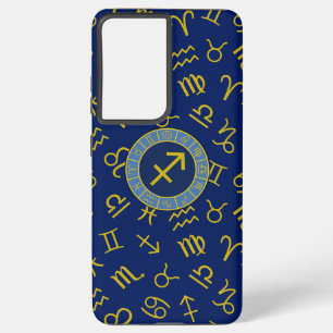 Funda Para Samsung Galaxy S21+ Símbolos Zodiaco + Astrología Ptn Gld+Blues