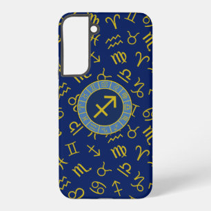 Funda Para Samsung Galaxy S22+ Símbolos Zodiaco + Astrología Ptn Gld+Blues