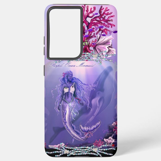 Funda Para Samsung Galaxy Sirena del Océano Púrpura  (Reverso )