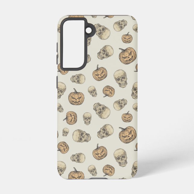 Funda Para Samsung Galaxy Skulls y calabazas Patrón Halloween (Reverso )