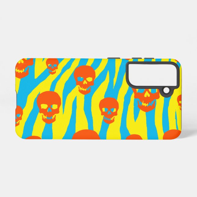 Funda Para Samsung Galaxy Skully Mod Zebra (Reverso Horizontal)