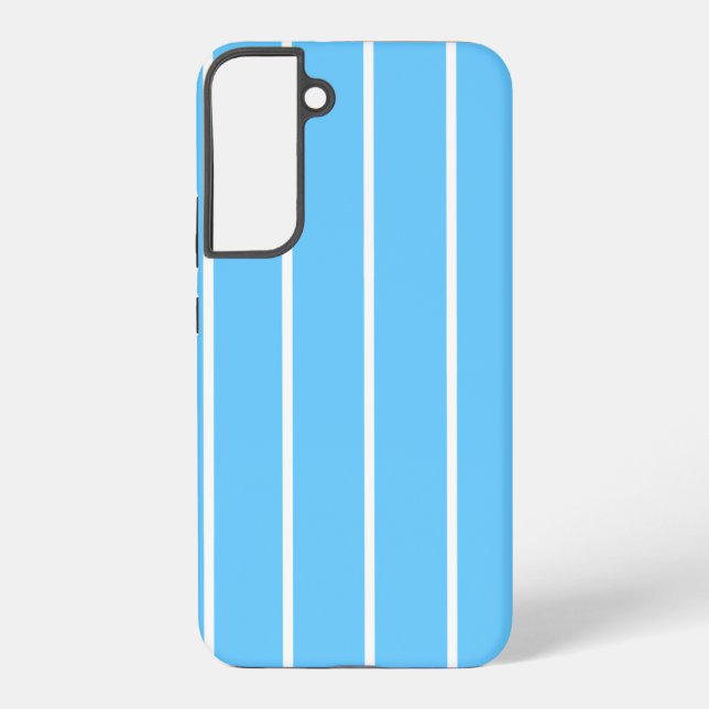 Funda Para Samsung Galaxy Sky Blue and White Summer Stripes (Reverso )