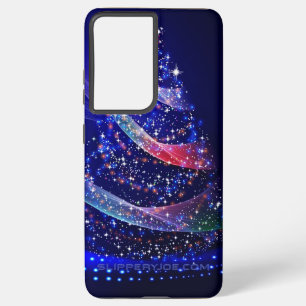 Funda Para Samsung Galaxy S21+ SlipperyJoe árbol de Navidad digital translúcido r