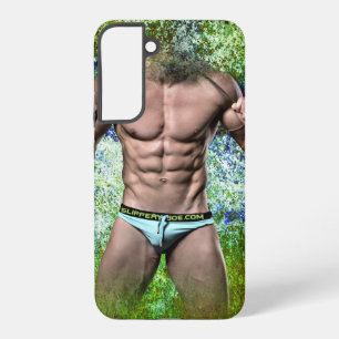 Funda Para Samsung Galaxy S22+ SlipperyJoe's blanco muscular hombre sexy speedo n