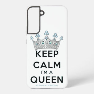 Funda Para Samsung Galaxy S22+ SlipperyJoe's Keep Calm Queen Royal Crown jewels a