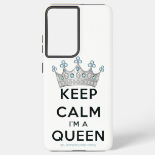 Funda Para Samsung Galaxy S21 Ultra SlipperyJoe's Keep Calm Queen Royal Crown jewels a