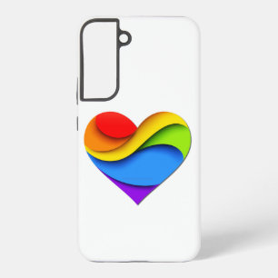 Funda Para Samsung Galaxy S22+ SlipperyJoe's Pride Heart Curves heart-shaped 3-D 