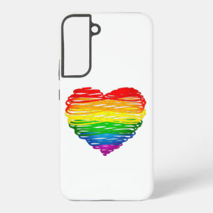 Funda Para Samsung Galaxy S22+ SlipperyJoe's Pride Heart Scribbles heart shape dr