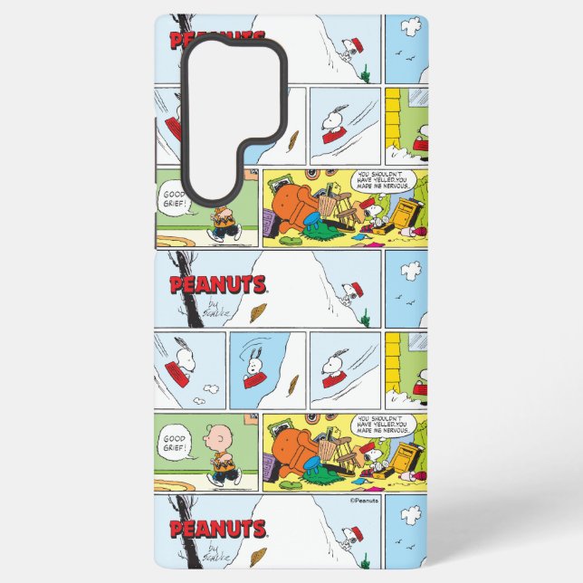 Funda Para Samsung Galaxy Snoopy Sled Riding Food Dish (Reverso )