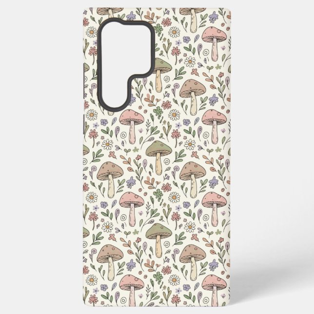 Funda Para Samsung Galaxy Soft Cream Fungi Seamless Pattern (Reverso )