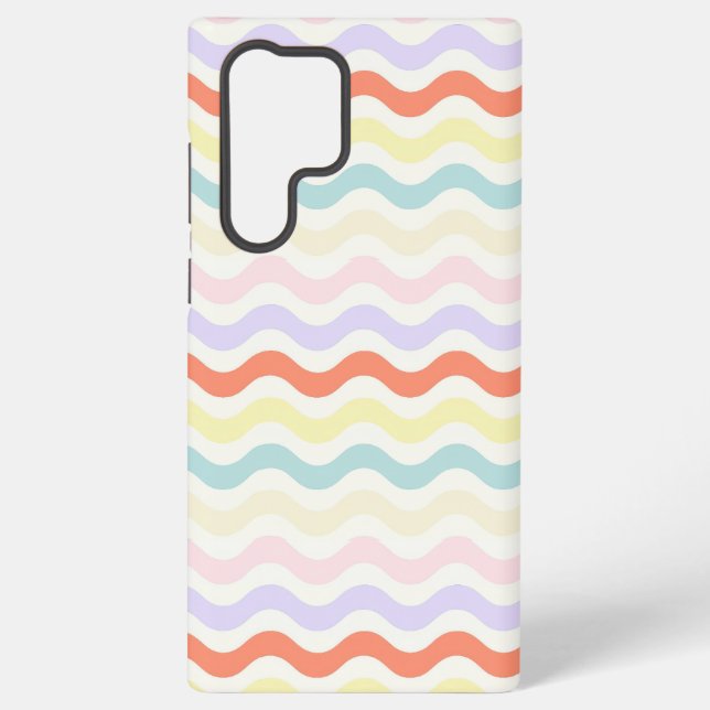 Funda Para Samsung Galaxy Soft Pink Blue Yellow Wavy Stripes Aesthetic Nurse (Reverso )