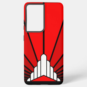 Funda Para Samsung Galaxy S21+ Sol Art Decó en rojo
