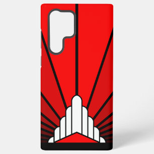 Funda Para Samsung Galaxy S22 Ultra Sol Art Decó en rojo