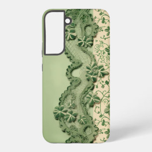 FUNDA PARA SAMSUNG GALAXY S22+ SOMBRAS DE VERDE Y CREMA ORGANIZAN EL LACE IRLANDÉ