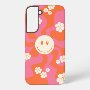 Funda Para Samsung Galaxy S22+ Sonrisa - rosa, Naranja y crema