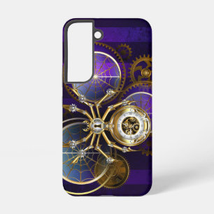 Funda Para Samsung Galaxy S22 Spider Steampunk sobre fondo morado