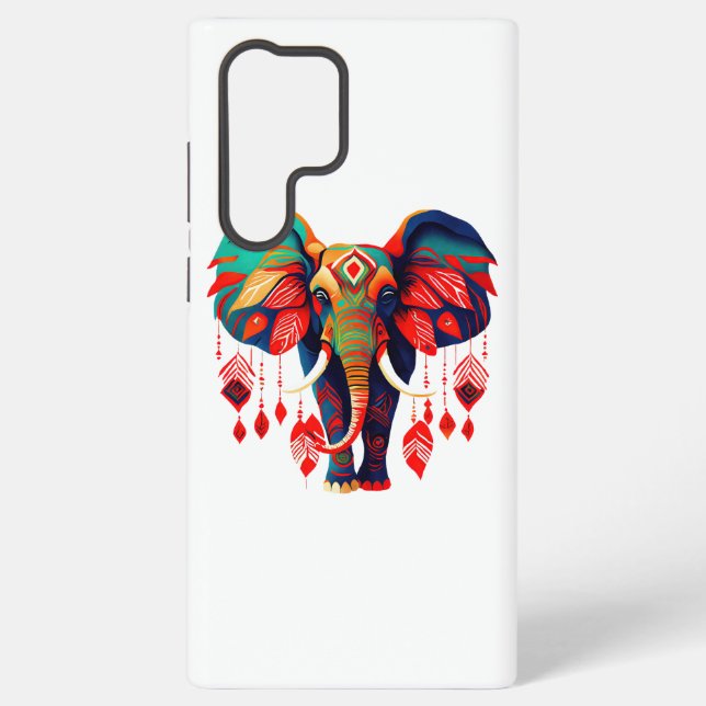 Funda Para Samsung Galaxy Spiritual Elephant with Red Feathers (Reverso )