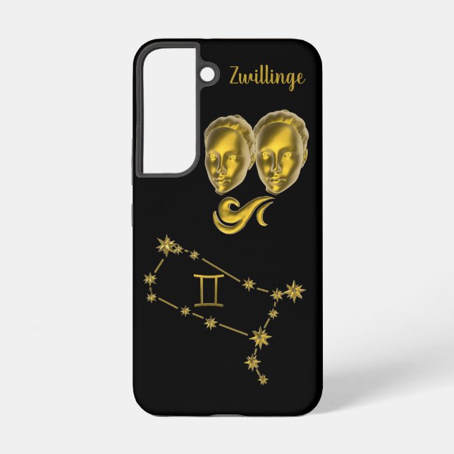 Funda Para Samsung Galaxy Sternzeichen Zwillinge, gold -  (Reverso )