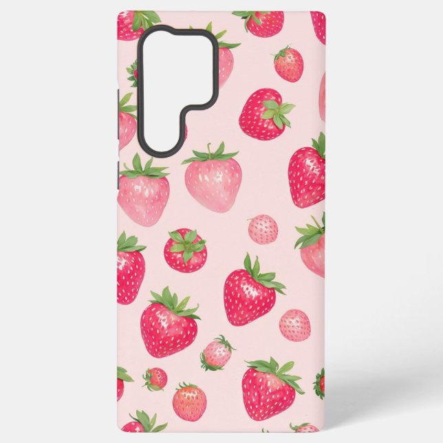 Funda Para Samsung Galaxy Strawberry Time Sweet Berry Pattern Phone Case (Reverso )